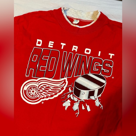90s Vintage Single Stitch Detroit Redwings Tee - Picture 2 of 5